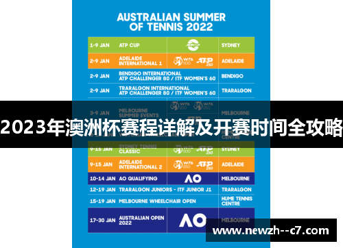 2023年澳洲杯赛程详解及开赛时间全攻略 2023年澳洲杯赛程详解及开赛时间全攻略